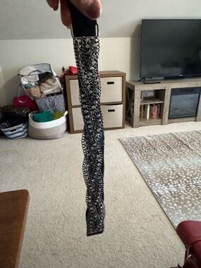Embellished Black Chain & Rhinestone Waist Belt